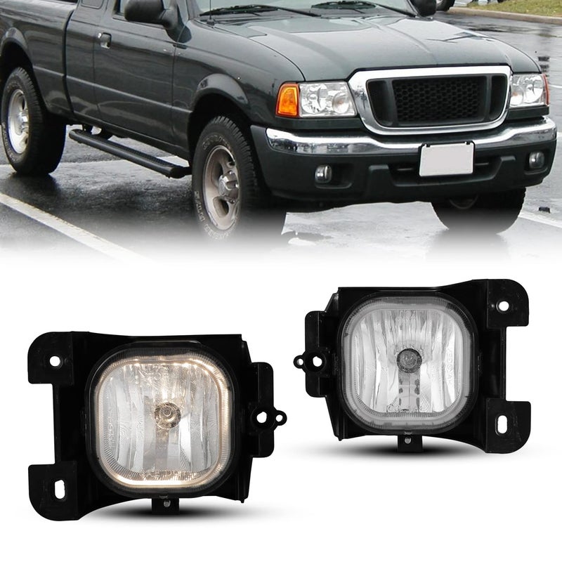 CPW Fog Lights Assembly Compatible with [2004-2005 Ford Ranger] Driving Fog Lights Replacement Fog Light Clear Lens - Image 1